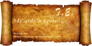 Téglás Ervin névjegykártya