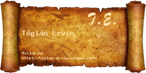 Téglás Ervin névjegykártya